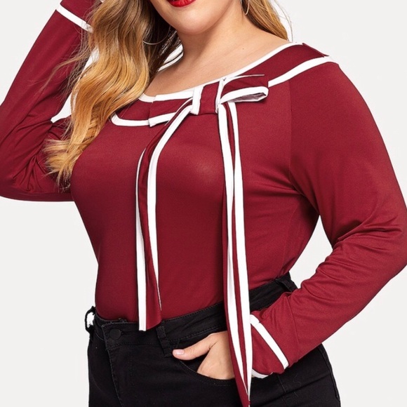 ➕Tie front wide neck top - Picture 2 of 6